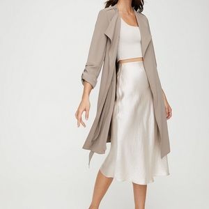 Aritzia Babaton Flowy Trenchcoat. Cool beige
